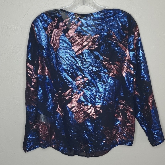 Maje Metallic Jacquard Blouse Size 3/Large NWT - Picture 2 of 7